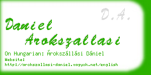 daniel arokszallasi business card
